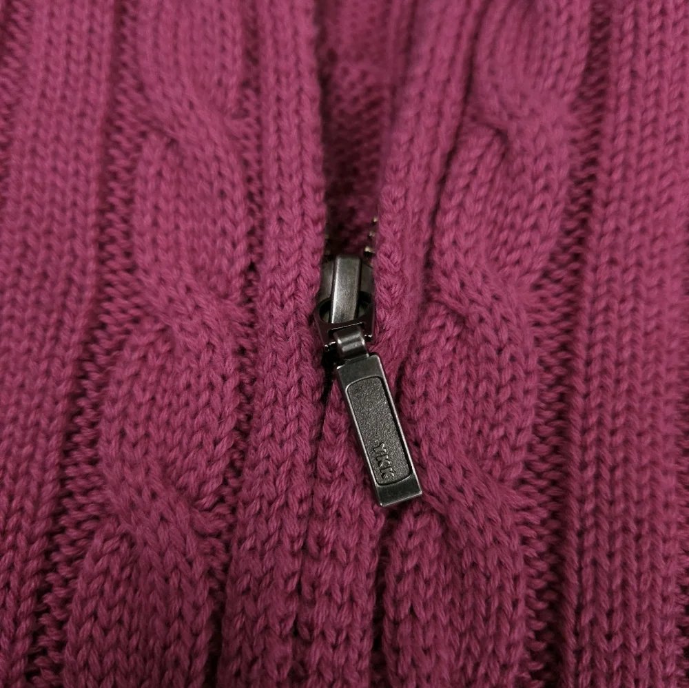 L.L. Bean Raspberry Cable Knit Cardigan - Picture 13 of 15